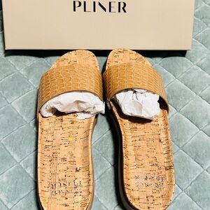 Donald J. Pliner Tan Slide Sandals